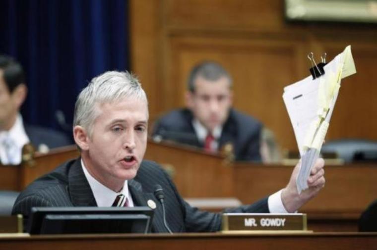 South Carolina Republican Rep. Trey Gowdy speaks during a House Oversight and Government Reform Committee session at Capitol Hill in Washington, D.C. June 20, 2012.