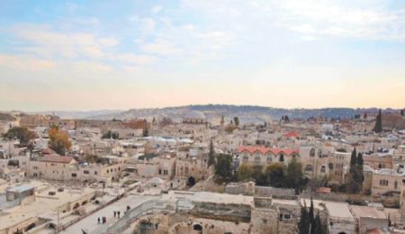 Jerusalem’s Old City, with the Jewish Quarter around the large white dome of the Hurva Synagogue in this undated photo.