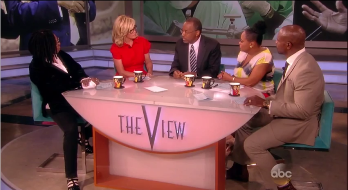 Retired Neurosurgeon, Ben Carson (c) on ABC's 'The View'.