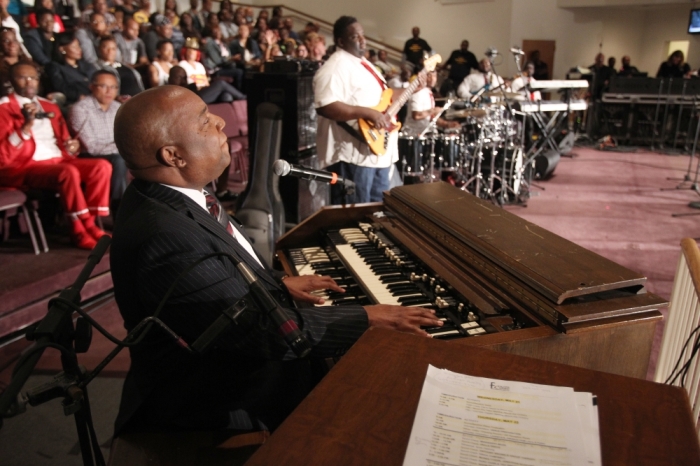 Moses Tyson Jr., performs at the McDonald's Inspiration Celebration Gospel Tour 2014 in Philadelphia on May 22