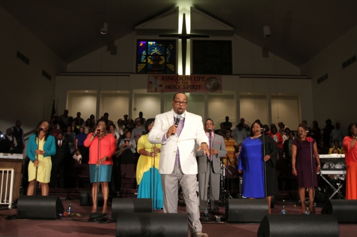 Kurt Carr & The Kurt Carr Singers perform at the McDonald's Inspiration Celebration Gospel Tour 2014 in Philadelphia on May 22