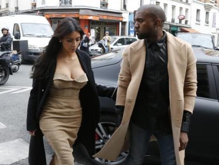 Kim Kardashian and Kanye West in Paris