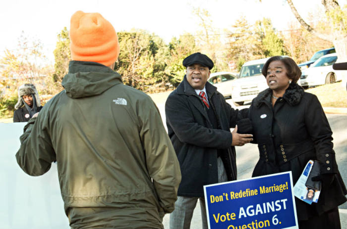 Sharon J. Lettman-Hicks, executive director and CEO of the National Black Justice Coalition in Washington, D.C., appears in a still from the documentary, 'The New Black.'