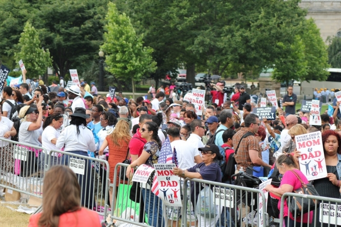 Crowds gather at the Second Annual March for Marriage, held outside the U.S. Capitol Building on Thursday, June 19, 2014.