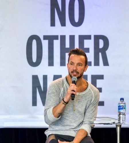 Pastor Carl Lentz preaches during Hillsong Conference in Sydney, Australia.