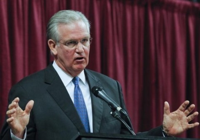 Missouri Governor Nixon participates in debate with Spence at Holiday Inn Executive Center in Columbia, Missouri