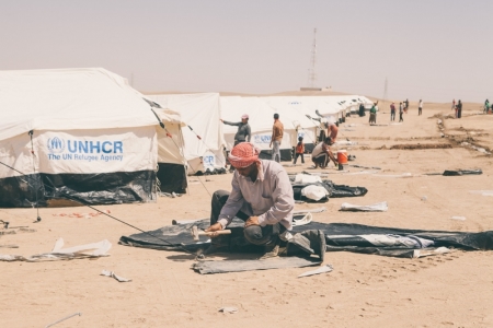 Refugee camp in June, 2014 in Kurdistan, Iraq.