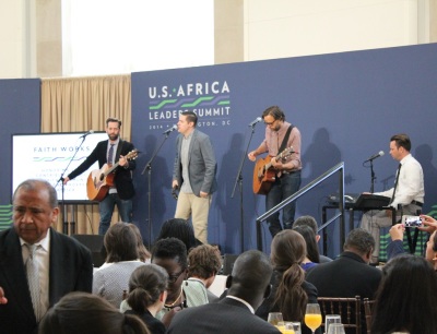 Contemporary Christian band Jars of Clay performing at the United States Agency for International Development event 'Faith Works: Honoring the Contributions of the Faith Community to Peace and Prosperity in Africa,' held at the Ronald Reagan Building in Washington, Aug. 1, 2014.