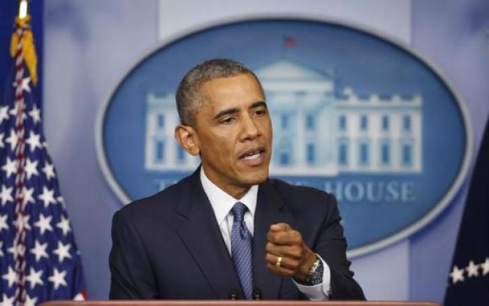 U.S. President Barack Obama makes a statement while at the White House in Washington, August 1, 2014.