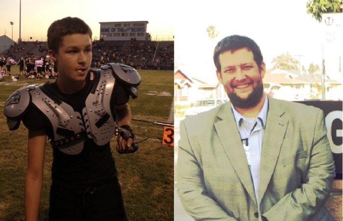 Braxton Caner, 15, (l) and Baptist preacher J.D. Hall (r)