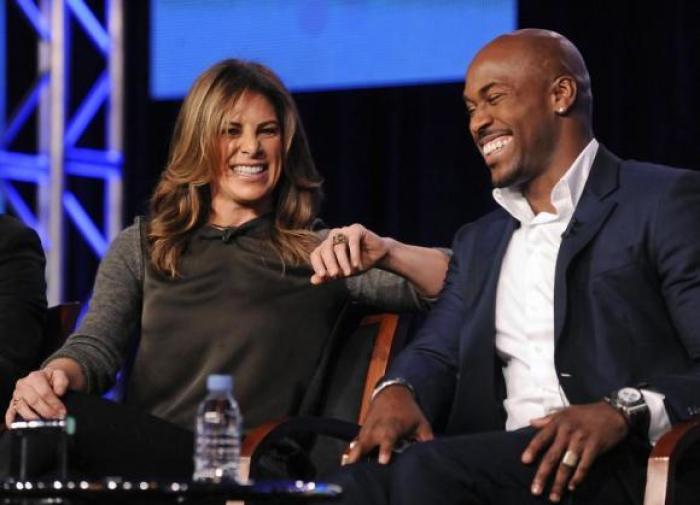 Trainers Jillian Michaels (left) and Dolvett Quince (right) take part in a panel discussion of NBC's 'The Biggest Loser' during the 2013 Winter Press Tour for the Television Critics Association in Pasadena, California (January 2013)