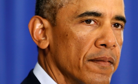 U.S. President Barack Obama delivers a statement from Martha's Vineyard, Massachusetts, during his vacation Aug. 20, 2014. Obama's remarks come after Islamic State insurgents released a video showing the beheading of U.S. journalist James Foley, who had gone missing in Syria nearly two years ago.