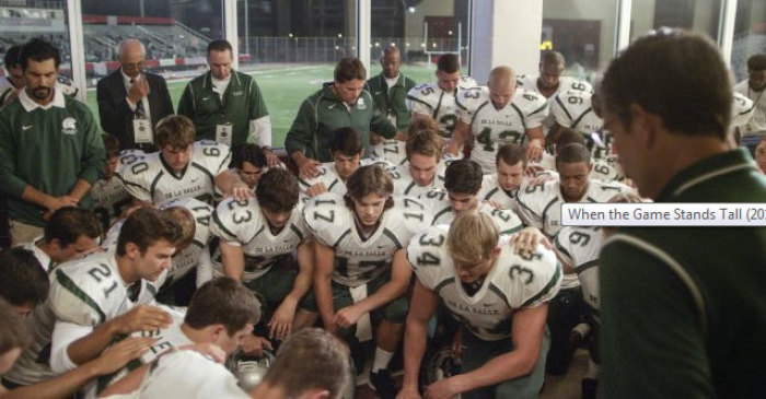 A scene from the film 'When the Game Stands Tall' (2014).