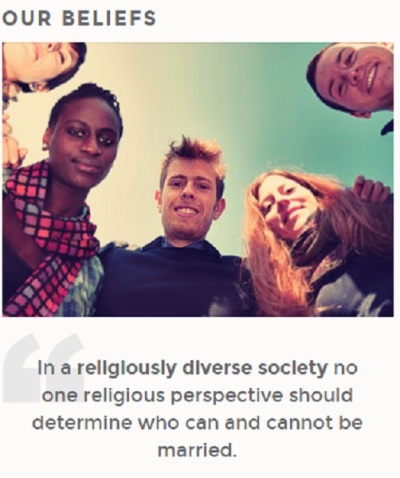 Section of website from the newly launched 'Evangelicals for Marriage Equality' group reflects its beliefs while supporting same-sex marriage. Some Christians reacted with harsh criticism, including the assertion that the group had 'no real arguments' to support gay unions.