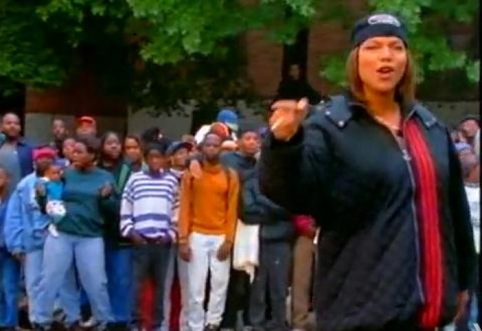 Screen shot from Queen Latifah's 'U.N.I.T.Y' music video