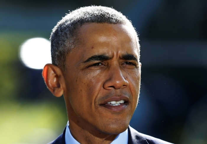 U.S. President Barack Obama delivers a statement at the White House in Washington regarding air strikes on Islamic State positions in Syria, prior to departing for the United Nations in New York, September 23, 2014. Obama on Tuesday vowed to continue the fight against Islamic State fighters following the first U.S.-led airstrikes targeting the militant group in Syria, and pledged to build even more international support for the effort.