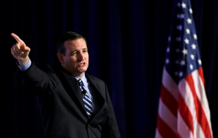 U.S. Senator Ted Cruz, R-Texas, delivers his remarks at the morning plenary session of the Values Voter Summit in Washington, September 26, 2014.