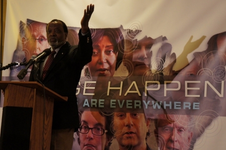 Alan Keyes speaks at the second annual Ex-Gay Awareness Conference held in Washington, Oct 4, 2014.