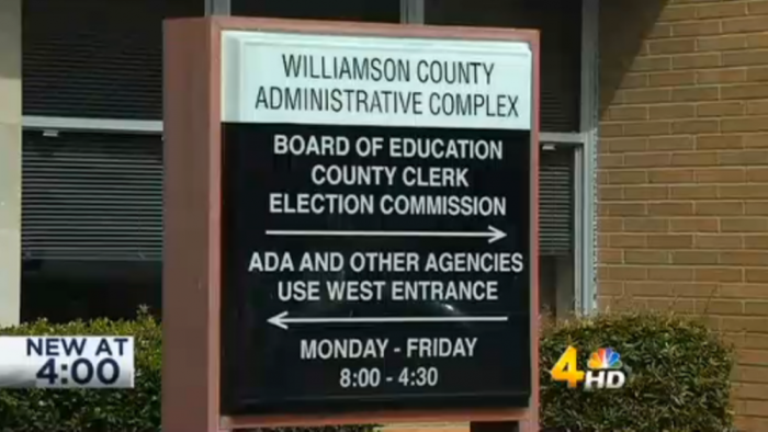 The school board in Williamson County, Tennessee, debates whether to replace its moment of silence at its regular meetings with a prayer, Monday, Oct. 6, 2014.