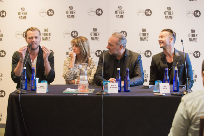 Hillsong Press Conference 2014: (from left) Pastors Joel Houston, Bobbie Houston, Brian Houston, Carl Lentz)