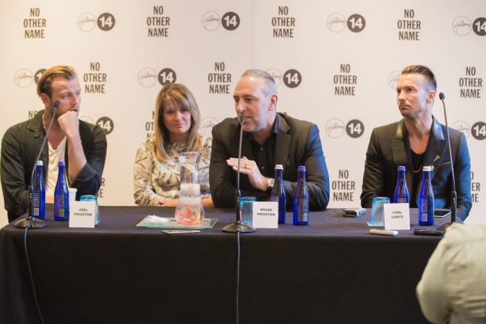 Hillsong Press Conference 2014: (from left) Pastors Joel Houston, Bobbie Houston, Brian Houston, Carl Lentz)