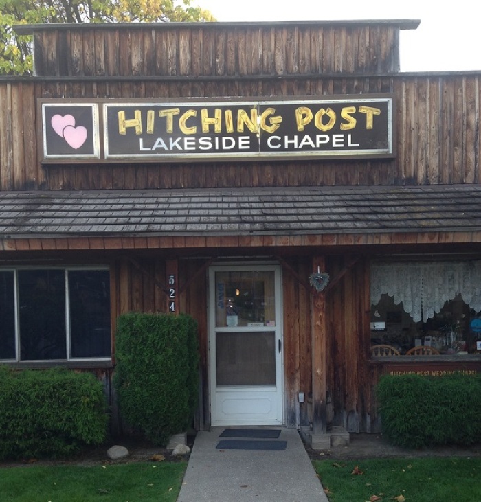 Hitching Post Lakeside Chapel of Coeur d'Alene, Idaho.