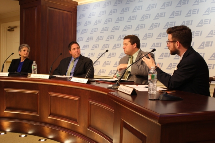 Panelists at an American Enterprise Institute discussion on the Common Core Oct. 22, 2014 in Washington D.C. Panelists addressed the issues facing the set of standards and how it can be effectively implemented fairly among states.