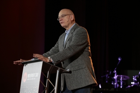 Pastor Tim Keller of Redeemer, Presbyterian Church preachs at Movement Day 2014 in New York City, Thursday, October 23, 2014.