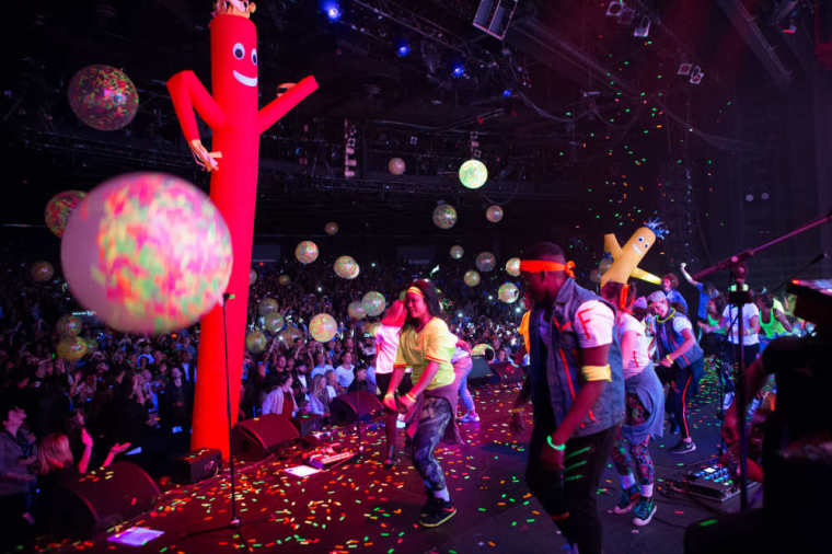 People appear on stage during theHillsong Conference held Oct. 16-18, 2014, at The Theater at Madison Square Garden.