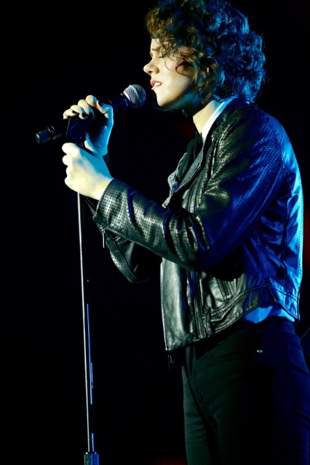 Hillsong's Taya Smith sings during a worship concert in Los Angeles, California, October 23, 2014.