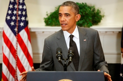 U.S. President Barack Obama answers a reporter's question about North Korea after naming U.S. Attorney for the Eastern District of New York Loretta Lynch as his pick to replace retiring Attorney General Eric Holder, in the Roosevelt Room at the White House in Washington, November 8, 2014. Obama said on Saturday the United States was grateful for the safe return of Americans Kenneth Bae and Matthew Todd Miller, who were being held in North Korea and praised Director of National Intelligence James Clapper for his role bringing them home.