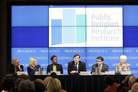 Panelists speaking at the Brookings Institute release of the Public Religion Research Institute Post-Election American Values Survey in Washington D.C. on Nov. 12, 2014.