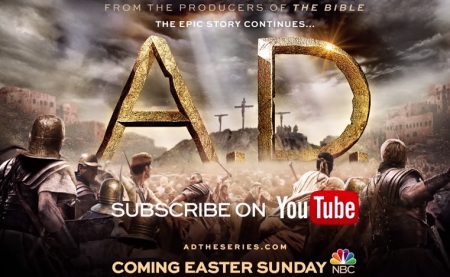 The poster for the upcoming series A.D. produced by Roma Downey and Mark Burnett