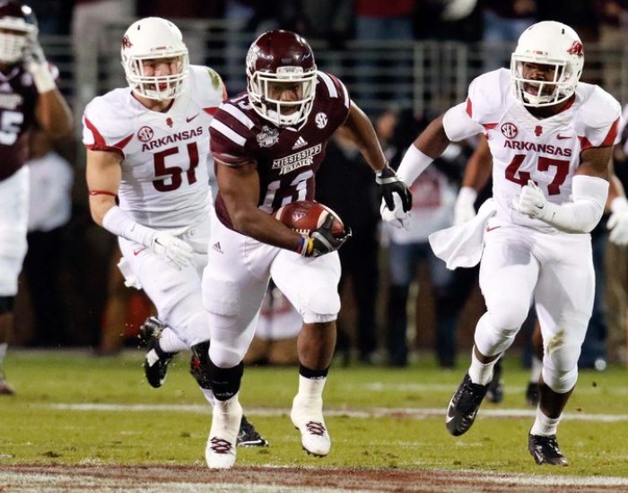 Mississippi State's Josh Robinson is tied for the SEC lead with 11 rushing touchdowns. He averages 109.33 yards per game.