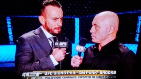 CM Punk announces that he has signed with UFC at UFC 181 on Dec. 6, 2014.