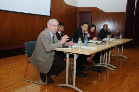 Theologian and social activist Ron Sider speaks at the Micah Summit in New York City.