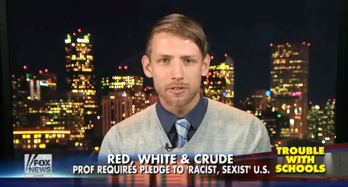 Steven Farr, student at Metropolitan State University of Denver, on Fox News in 2014 regarding a complaint he made against history professor Charles Angeletti.