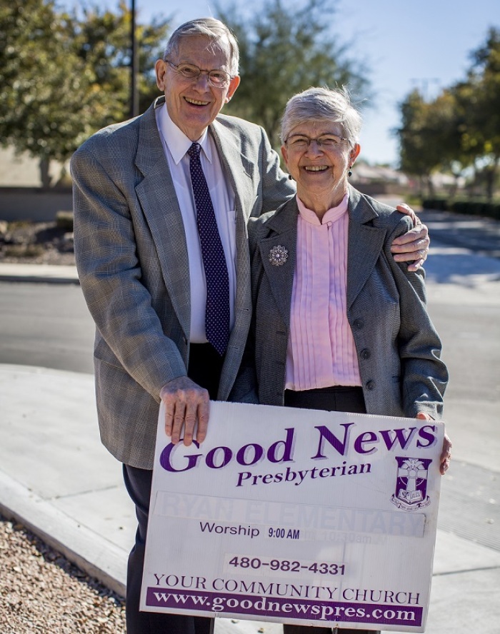 Pastor Clyde Reed and his wife Ann, who oversee the Good News Community Church in Gilbert, Arizona.