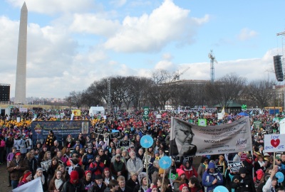 Tens of thousands of attendees came to Washington, DC on Thursday, January 22, 2015 for the annual March for Life. Activists marched from National Mall to the United States Supreme Court building.