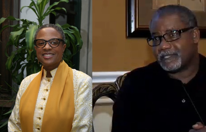 Lesbian Bishop Yvette Flunder (L) and Rev. Randy G. Vaughn of Mt. Sinai Baptist Church in Nashville, Tennessee.