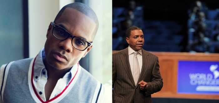 Kirk Franklin (l) and Creflo Dollar (r)