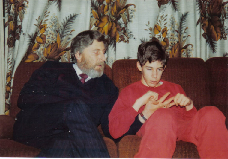 Martin Pistorius' father, Rodney, and Martin at home