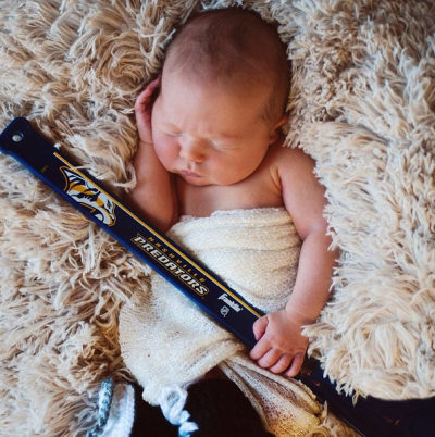 Carrie Underwood shared a photo of her infant son on March 29, 2015.