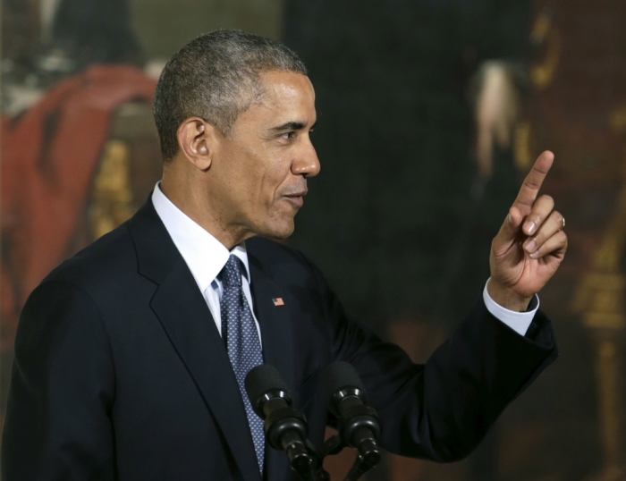 U.S. President Barack Obama delivers his remarks at an Easter Prayer Breakfast at the White House in Washington April 7, 2015.