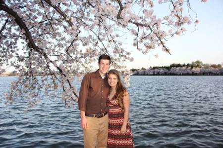 Michaella Bates and Brandon Keilen after he proposed on April 13, 2015.