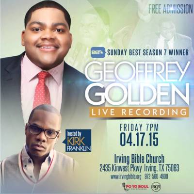 Kirk Franklin Is Hosting Geoffrey Golden's Live Album Recording.