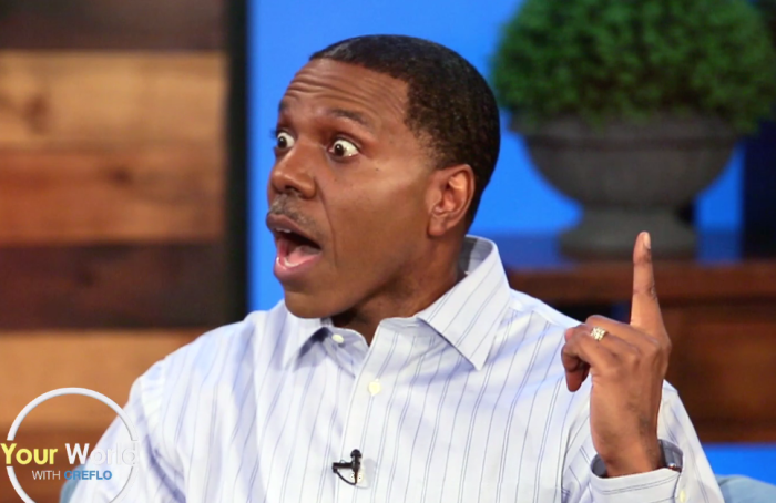 Televangelist Creflo Dollar declares the money in his pocket belongs to God.