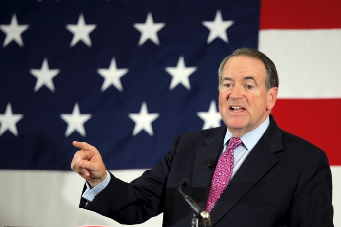 Republican 2016 presidential candidate Mike Huckabee speaks at the First in the Nation Republican Leadership Conference in Nashua, New Hampshire, April 18, 2015.