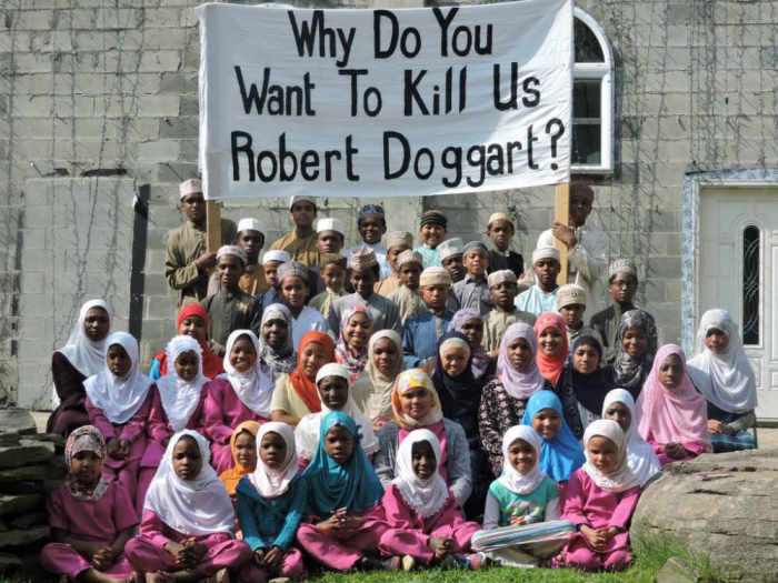 This photo shows children the Islamberg Home School Group in Hancock, New York.