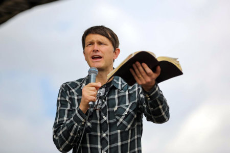 International evangelist Andrew Palau preaches at the Love Ethiopia Festival in Addis Ababa, Ethiopia, in this 2013 photo.